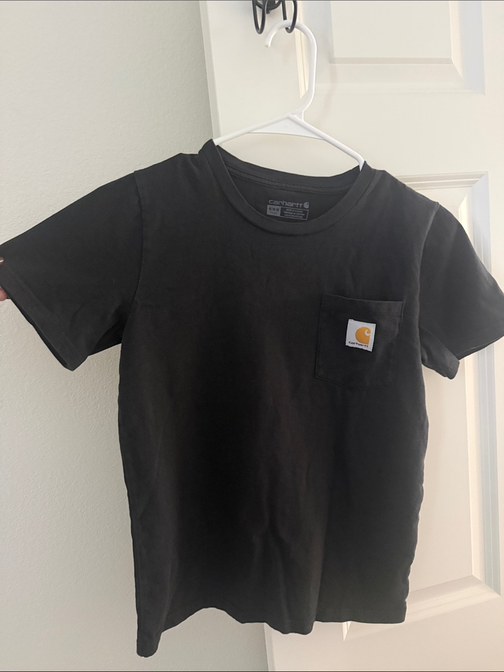 Carhartt Kids Black Short-Sleeve Pocket Tee with Logo Patch